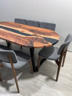 Стол кухонный обеденный овальный дизайнерский лофт THETABLE RU 200х90 5.8/2.1