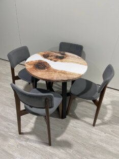 Стол кухонный обеденный круглый дизайнерский лофт THETABLE RU 100х32 3.18/1.1