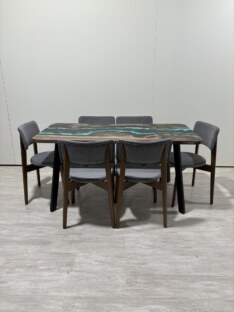 Стол кухонный обеденный прямоугольный дизайнерский лофт THETABLE RU 140х80 4.9/4.1