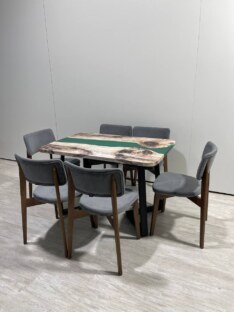 Стол кухонный обеденный прямоугольный дизайнерский лофт THETABLE RU 140х80 3.21/1.1