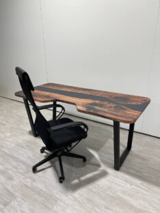 Стол компьютерный с вырезом дизайнерский лофт THETABLE RU 180х80 3.26/2.1