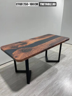 Стол кухонный обеденный прямоугольный дизайнерский лофт THETABLE RU 250х100 3.1/3.1 Стол кухонный обеденный прямоугольный дизайнерский лофт THETABLE RU 250х100 3.1/3.1