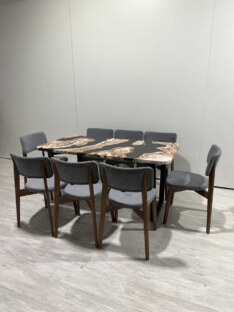 Стол кухонный обеденный прямоугольный дизайнерский лофт THETABLE RU 120х80 2.71/2.1