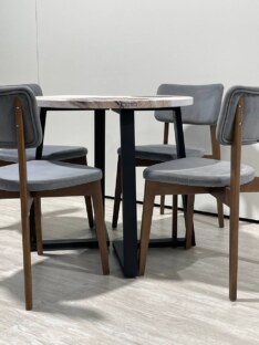 Стол кухонный обеденный круглый дизайнерский лофт THETABLE RU 80х32 3.34/1.1