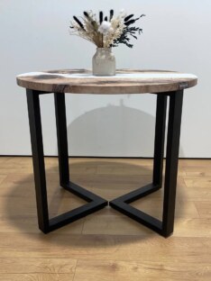 Стол кухонный обеденный круглый дизайнерский лофт THETABLE RU 80х32 3.22/3.1