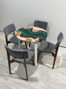 Стол кухонный обеденный круглый дизайнерский лофт THETABLE RU 120х32 4.16/1.2