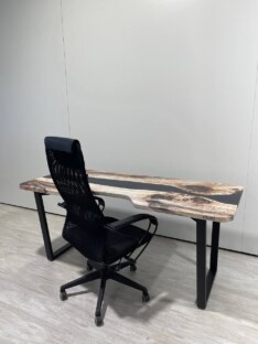 Стол компьютерный с вырезом дизайнерский лофт THETABLE RU 180х80 3.19/2.1