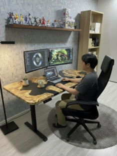 Стол компьютерный с подъемным механизмом дизайнерский лофт THETABLE 180х80 2.73/14.1