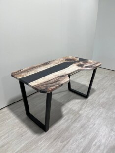 Стол компьютерный с вырезом дизайнерский лофт THETABLE RU 140х80 3.19/2.1