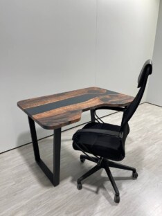 Стол компьютерный с вырезом дизайнерский лофт THETABLE RU 120х80 3.26/2.1