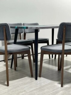 Стол кухонный обеденный прямоугольный дизайнерский лофт THETABLE RU 120х80 4.18/6.1