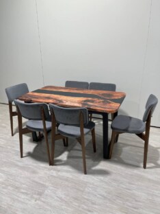 Стол кухонный обеденный прямоугольный дизайнерский лофт THETABLE RU 140х80 3.8/2.1