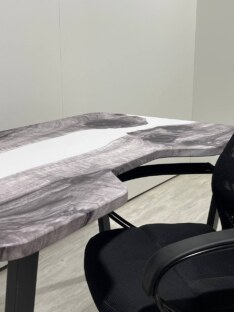 Стол письменный с вырезом дизайнерский лофт THETABLE RU 200х90 3.23/2.1