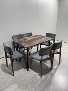 Стол кухонный обеденный прямоугольный дизайнерский лофт THETABLE RU 120х80 3.26/4.1