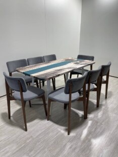 Стол кухонный обеденный прямоугольный дизайнерский лофт THETABLE RU 160х80 3.29/1.2