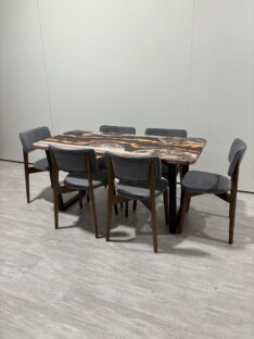 Стол кухонный обеденный прямоугольный дизайнерский лофт THETABLE RU 140х80 4.15/2.1