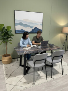 Стол кухонный обеденный прямоугольный дизайнерский лофт THETABLE RU 220х90 2.26/1.1