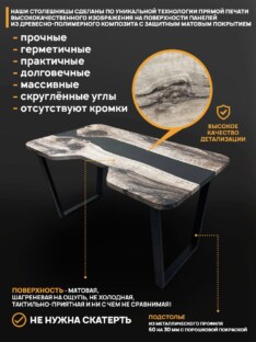 Стол письменный с вырезом дизайнерский лофт THETABLE RU 160х80 3.30/2.1 Стол письменный с вырезом дизайнерский лофт THETABLE RU 160х80 3.30/2.1
