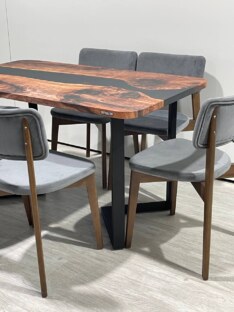 Стол кухонный обеденный прямоугольный дизайнерский лофт THETABLE RU 140х80 3.1/3.1