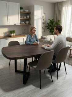 Стол кухонный обеденный евро дизайнерский лофт THETABLE RU 180х80 6.4/3.1