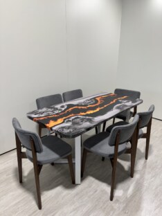 Стол кухонный обеденный прямоугольный дизайнерский лофт THETABLE RU 140х80 4.20/3.2