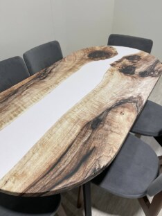 Стол кухонный обеденный овальный дизайнерский лофт THETABLE RU 160х80 3.22/4.1