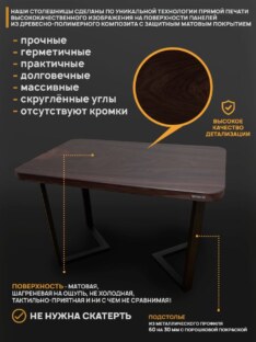 Стол кухонный обеденный прямоугольный дизайнерский лофт THETABLE RU 250х100 9.11/3.1