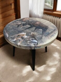 Стол журнальный круглый дизайнерский лофт THETABLE 70х48 13.1/7.1