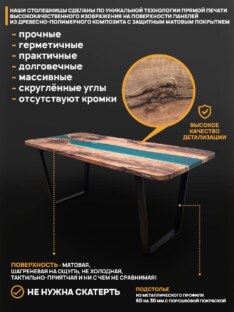 Стол кухонный обеденный прямоугольный дизайнерский лофт THETABLE RU 250х100 3.14/2.1 Стол кухонный обеденный прямоугольный дизайнерский лофт THETABLE RU 250х100 3.14/2.1