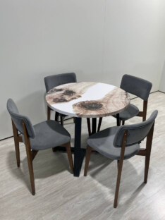 Стол кухонный обеденный круглый дизайнерский лофт THETABLE RU 90х32 3.34/1.1