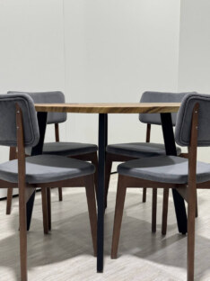 Стол кухонный обеденный круглый дизайнерский лофт THETABLE 100х32 9.2/4.1