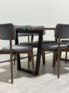 Стол кухонный обеденный прямоугольный дизайнерский лофт THETABLE RU 140х80 4.9/2.1