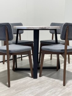 Стол кухонный обеденный круглый дизайнерский лофт THETABLE RU 80х32 3.34/1.1