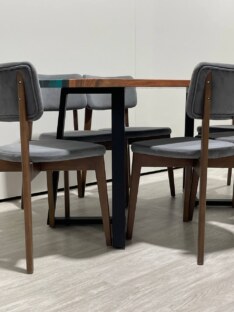 Стол кухонный обеденный прямоугольный дизайнерский лофт THETABLE RU 150х80 4.5/1.1