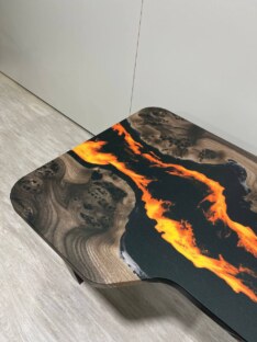 Стол компьютерный с вырезом дизайнерский лофт THETABLE RU 200х90 4.11/2.1 Стол компьютерный с вырезом дизайнерский лофт THETABLE RU 200х90 4.11/2.1
