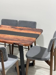 Стол кухонный обеденный прямоугольный дизайнерский лофт THETABLE RU 140х80 3.8/1.1