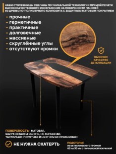 Стол кухонный обеденный евро дизайнерский лофт THETABLE RU 102х69 3.8/11.1