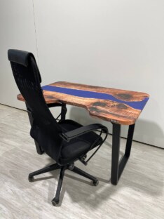 Стол компьютерный с вырезом дизайнерский лофт THETABLE 140х80 3.2/2.1