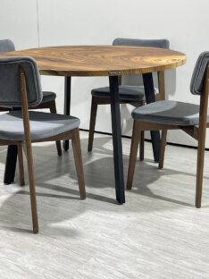 Стол кухонный обеденный круглый дизайнерский лофт THETABLE 100х32 9.2/4.1