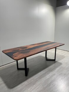 Стол кухонный обеденный прямоугольный дизайнерский лофт THETABLE 250х100 3.1/3.1