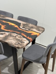 Стол кухонный обеденный прямоугольный дизайнерский лофт THETABLE RU 140х80 4.15/2.1