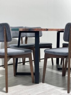 Стол кухонный обеденный прямоугольный дизайнерский лофт THETABLE RU 140х80 3.14/1.1