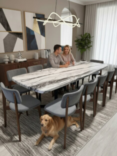 Стол кухонный обеденный евро дизайнерский лофт THETABLE RU 200х90 6.5/1.1