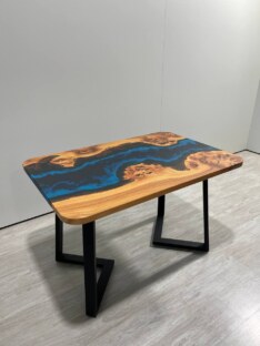 Стол кухонный обеденный прямоугольный дизайнерский лофт THETABLE RU 120х80 4.1/1.1