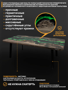 Стол журнальный прямоугольный дизайнерский лофт THETABLE RU 160х80 4.10/5.1