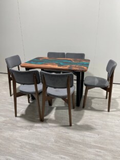 Стол кухонный обеденный прямоугольный дизайнерский лофт THETABLE RU 120х80 4.5/2.1