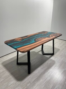 Стол кухонный обеденный прямоугольный дизайнерский лофт THETABLE RU 180х80 4.5/1.1