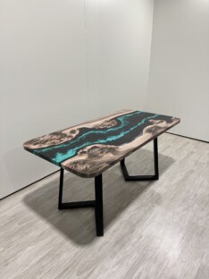 Стол кухонный обеденный прямоугольный дизайнерский лофт THETABLE RU 200х90 4.13/1.1