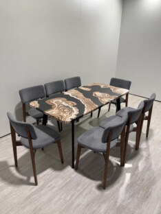 Стол кухонный обеденный прямоугольный дизайнерский лофт THETABLE RU 140х80 2.71/4.1