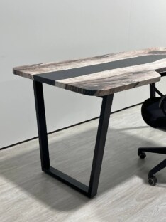Стол письменный с вырезом дизайнерский лофт THETABLE RU 180х80 3.30/2.1 Стол письменный с вырезом дизайнерский лофт THETABLE RU 180х80 3.30/2.1
